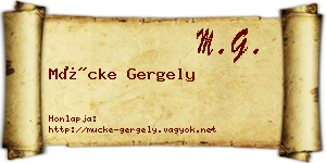 Mücke Gergely névjegykártya